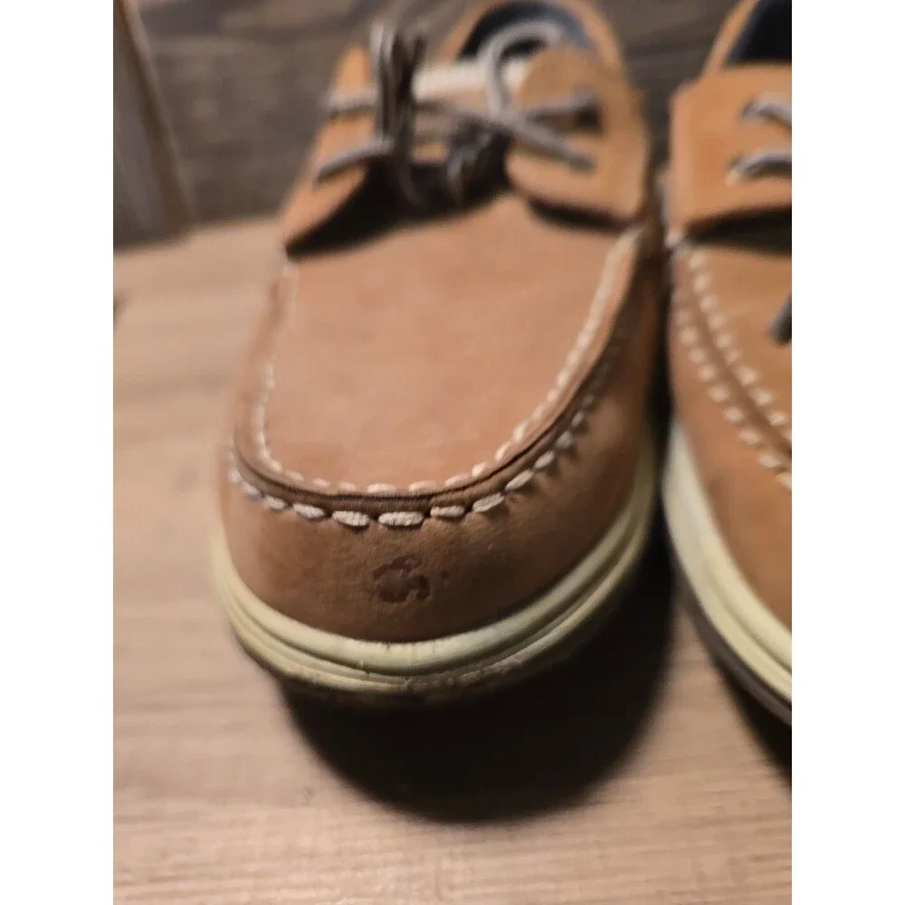 Island Surf Men's Tan Boat Shoes Size 10.5 Casual Preppy Neutral Classic Basic